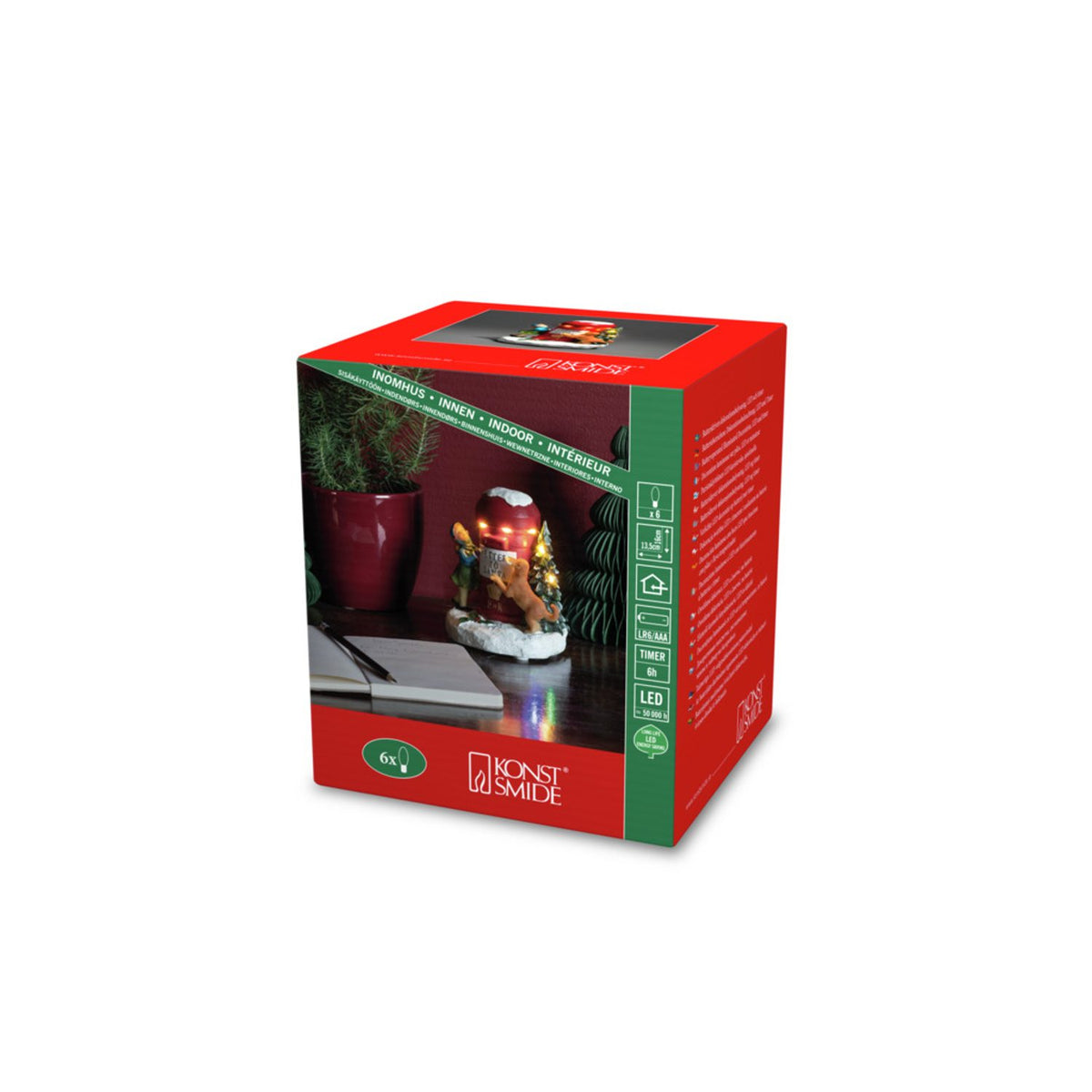 Postlåda med Tomte LED Stående Ljusdekoration Inne