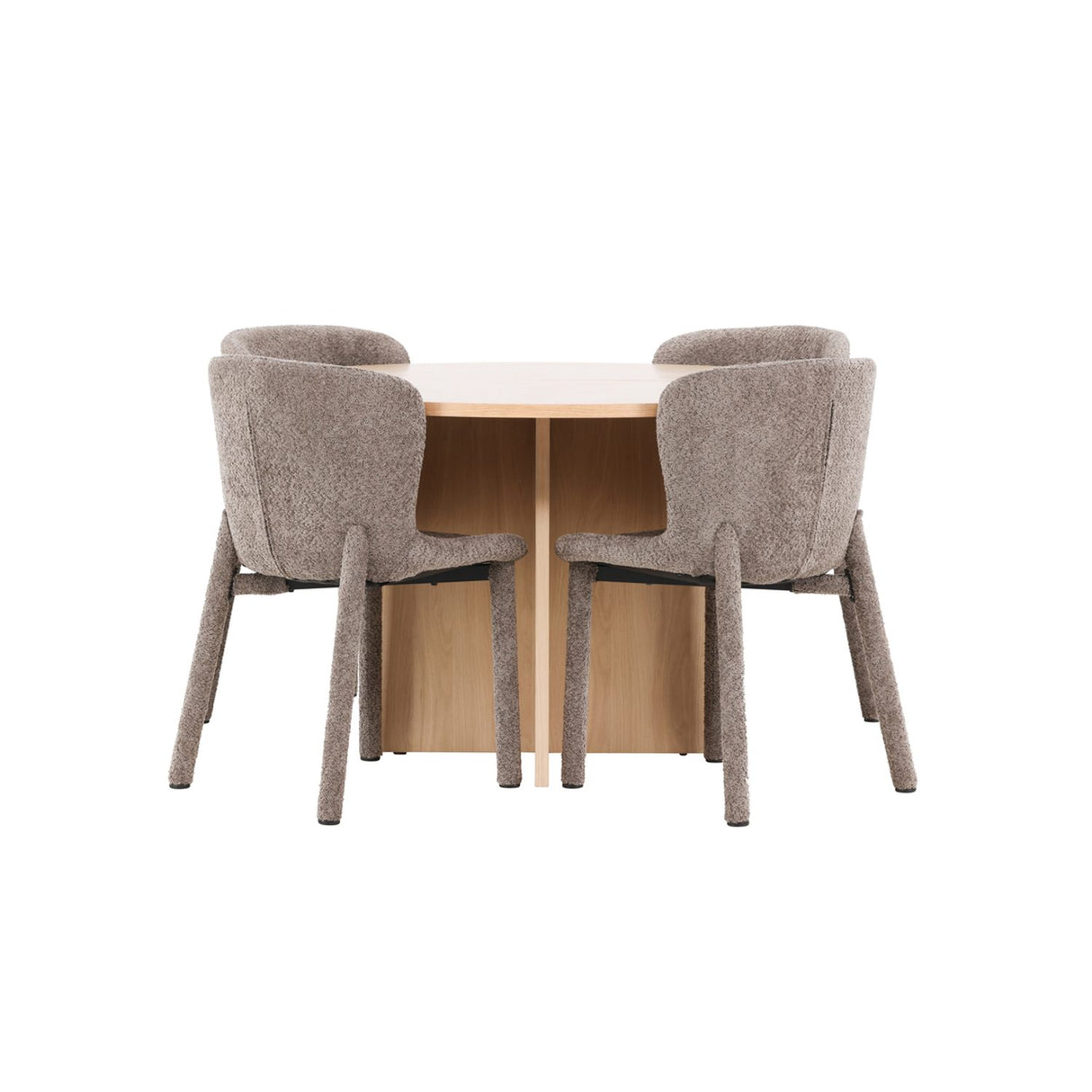 Strada, Astoria Oval matgrupp Brun, Vitputsad, 4st