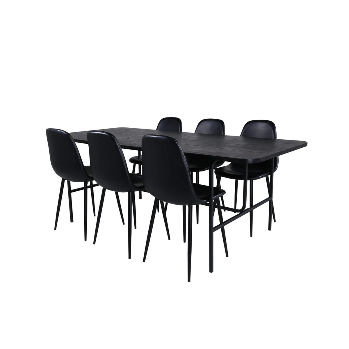 Uno, Polar Rektangulär matgrupp Svart, Svart, 200 x 90