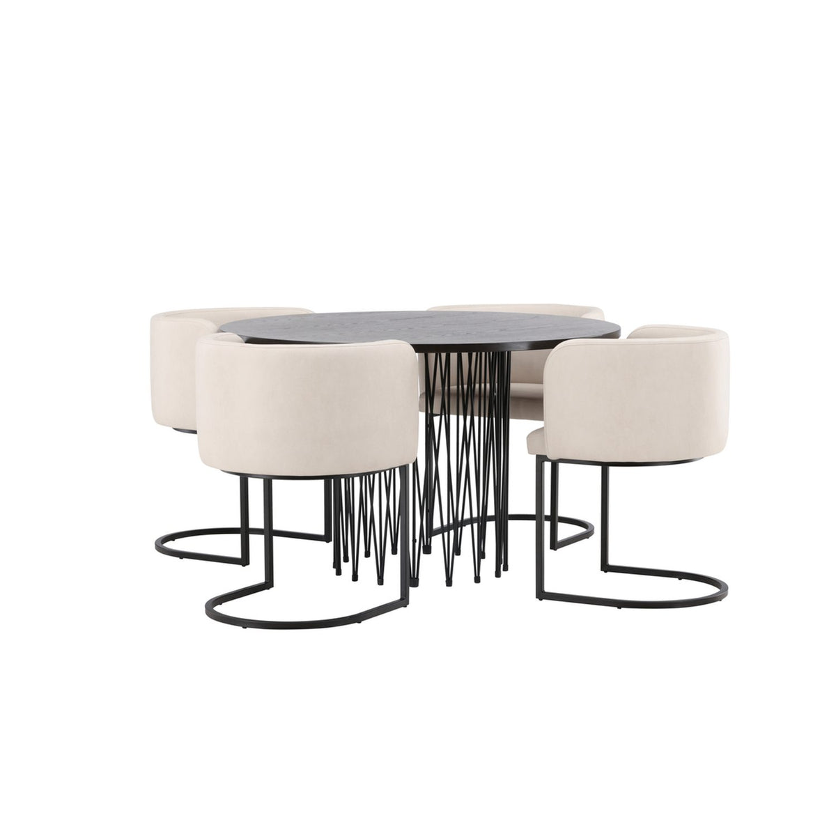Stone, Simrishamn Rund matgrupp Beige,Svart, Svart, mocka, ⌀120