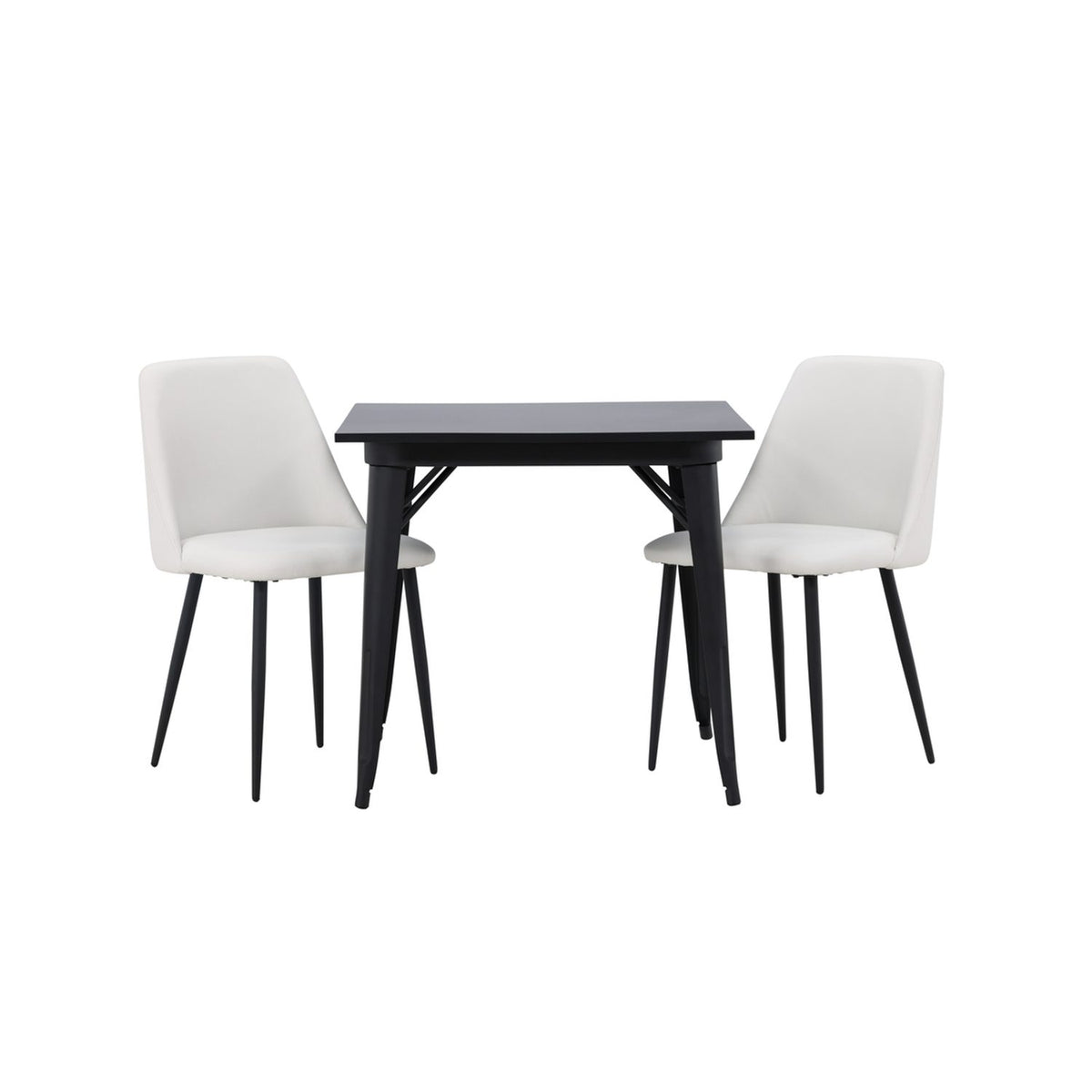 Tempe, Night Rektangulär matgrupp Svart,Vit, Svart, 80 x 80