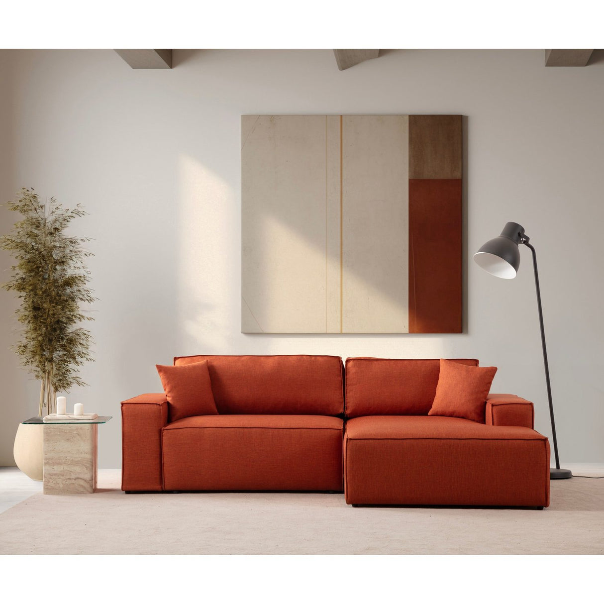 Nouméa Corner (260 x 78 x 170 cm) Hörnsoffbädd Orange, Höger
