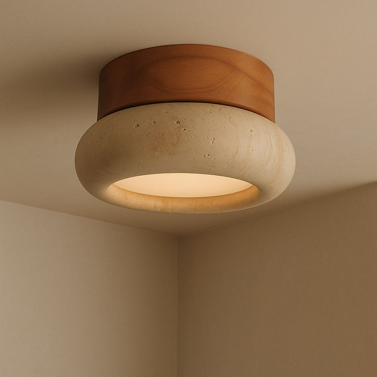 Skopje-S (H 9 cm) Ek beige Vägglampa