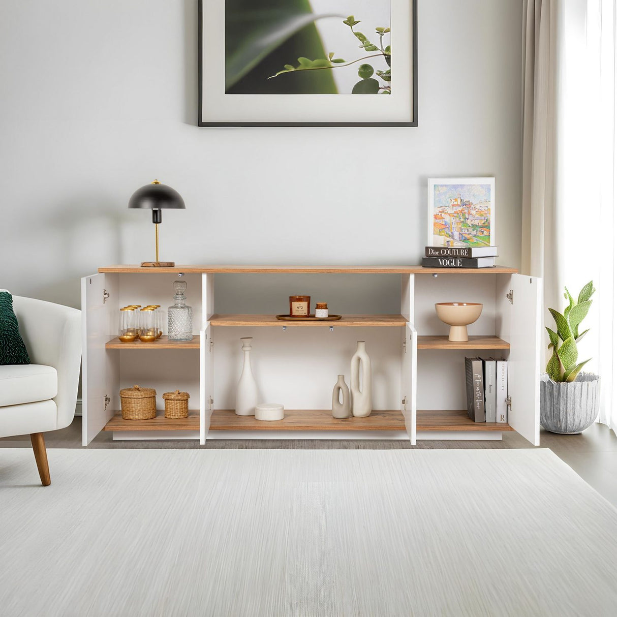 Asprilla Konsolbord Vit / Atlantic Pine