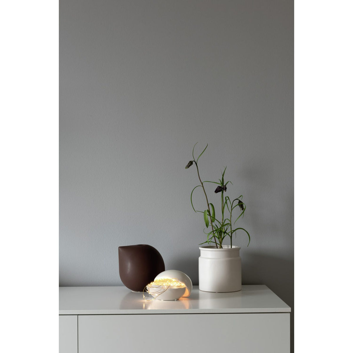 Metallisk LED Timer 6h Ljusslinga Inomhus 20 Lampor (1.9m), Varmvit/Mässingfärgad