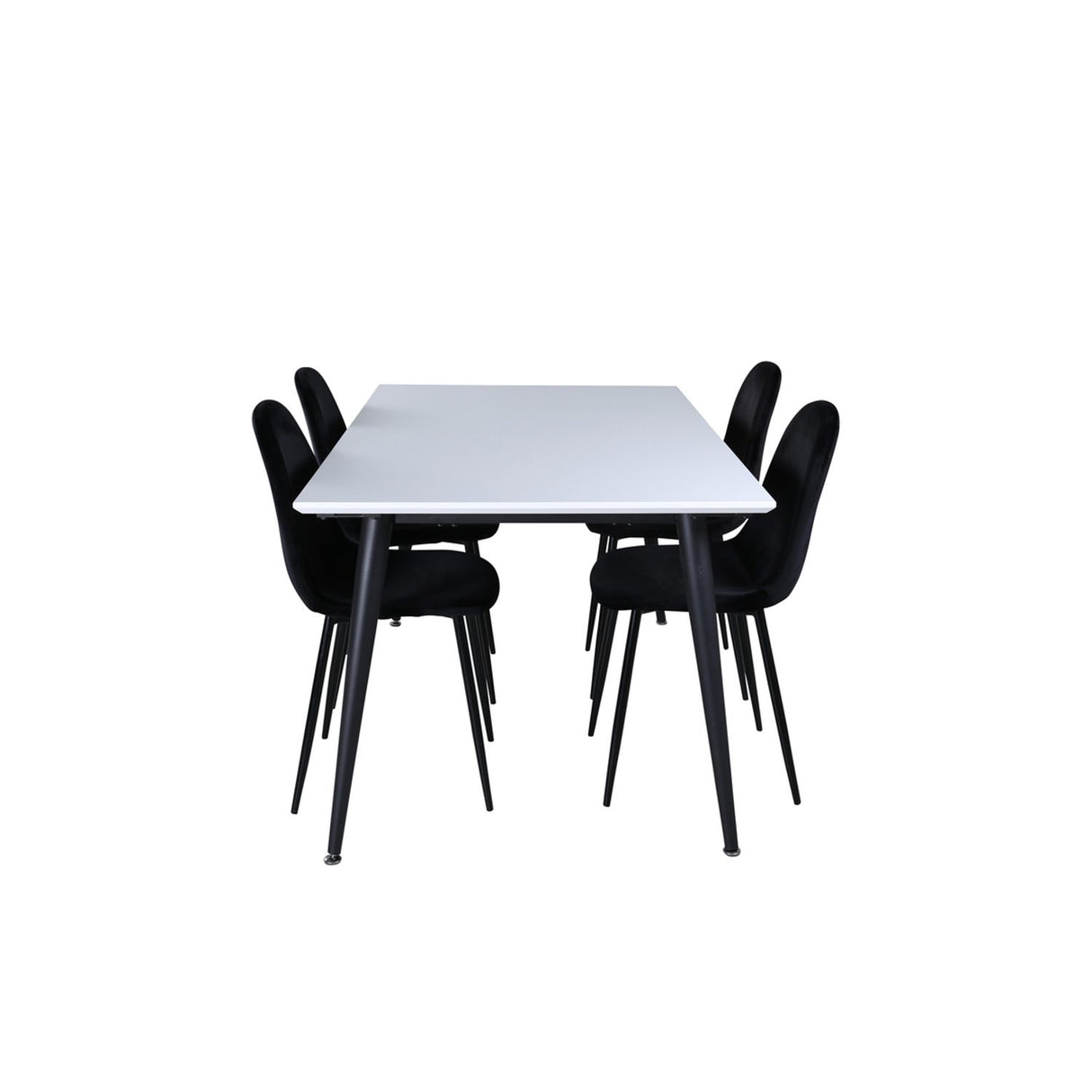 Jimmy, Polar Rektangulär matgrupp Svart, Svart, vit, 150 x 90