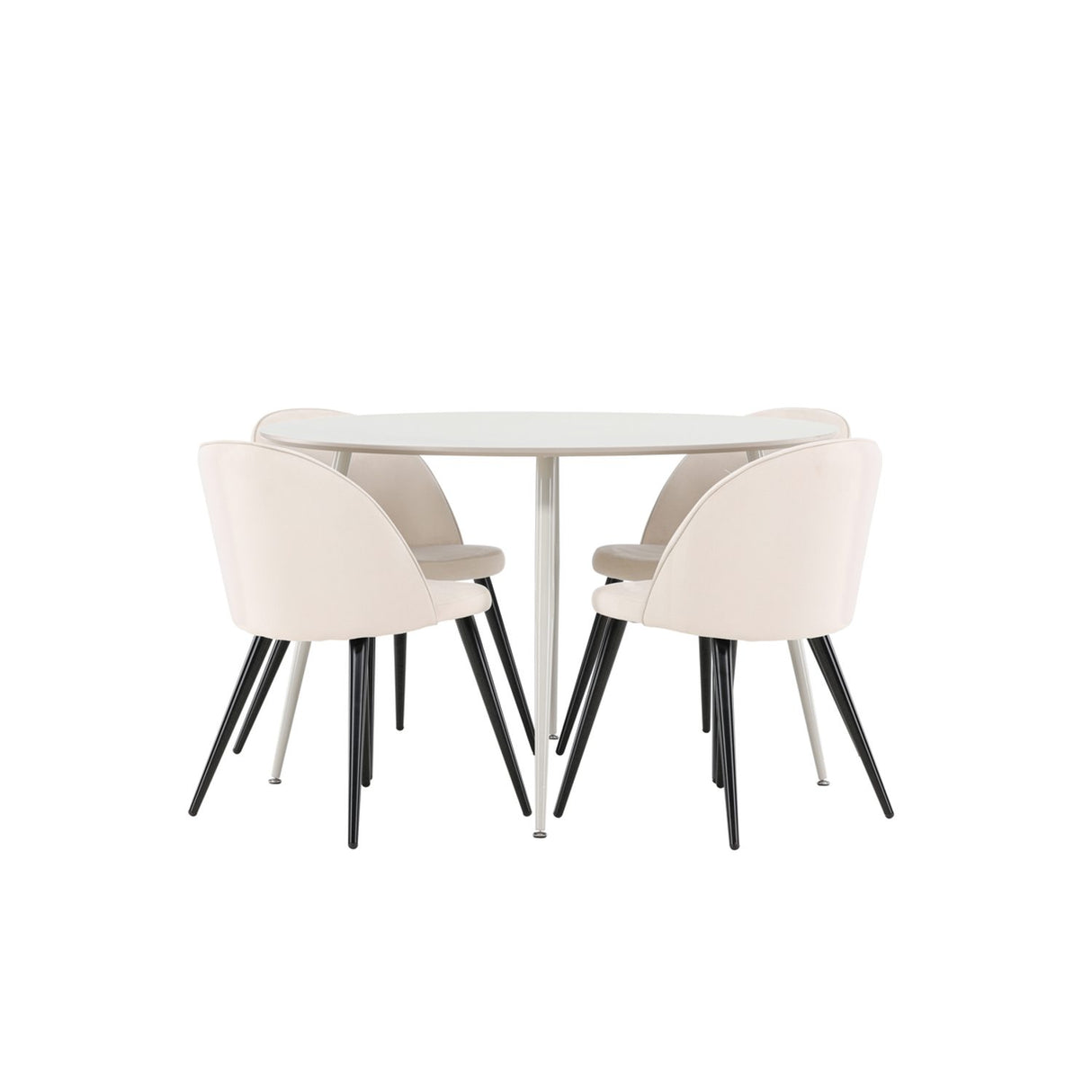 Plaza, Sammet Rund matgrupp Beige,Svart, Beige, ⌀120