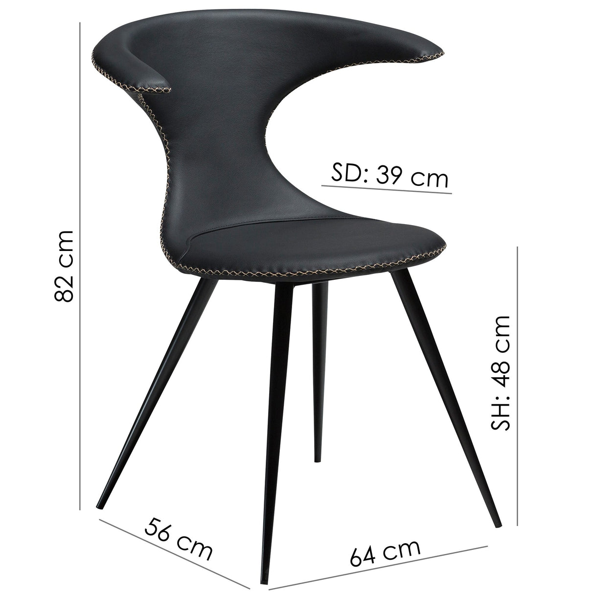 Flair Stol Sage Green, Round Black