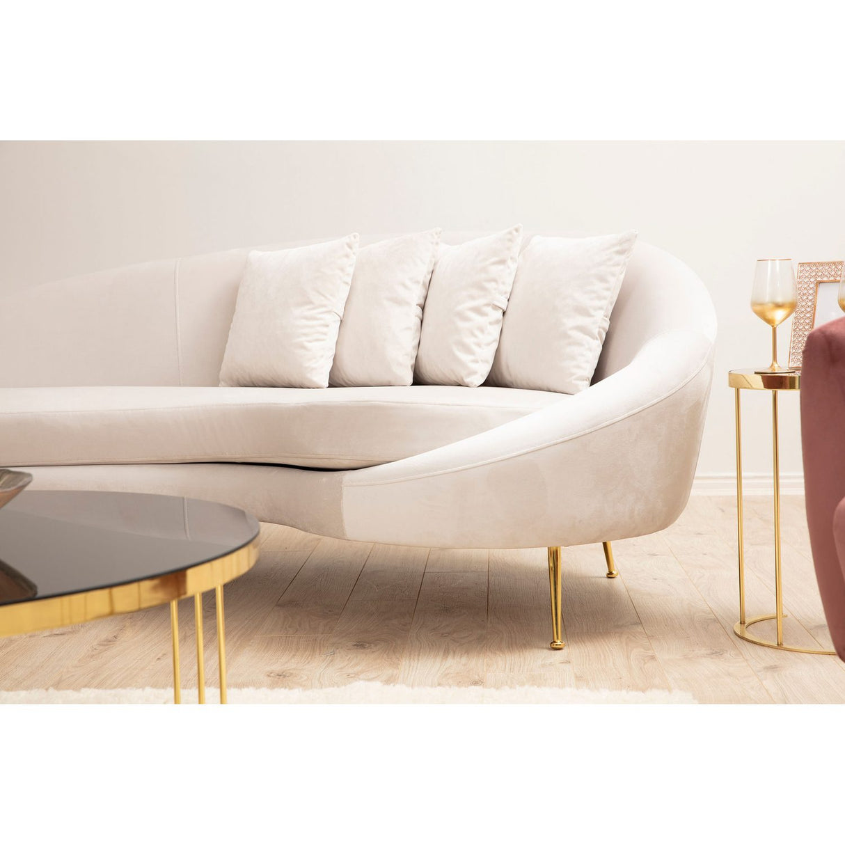 Oslo (255 x 120 x 85 cm) 3-sitssoffa Beige, Höger