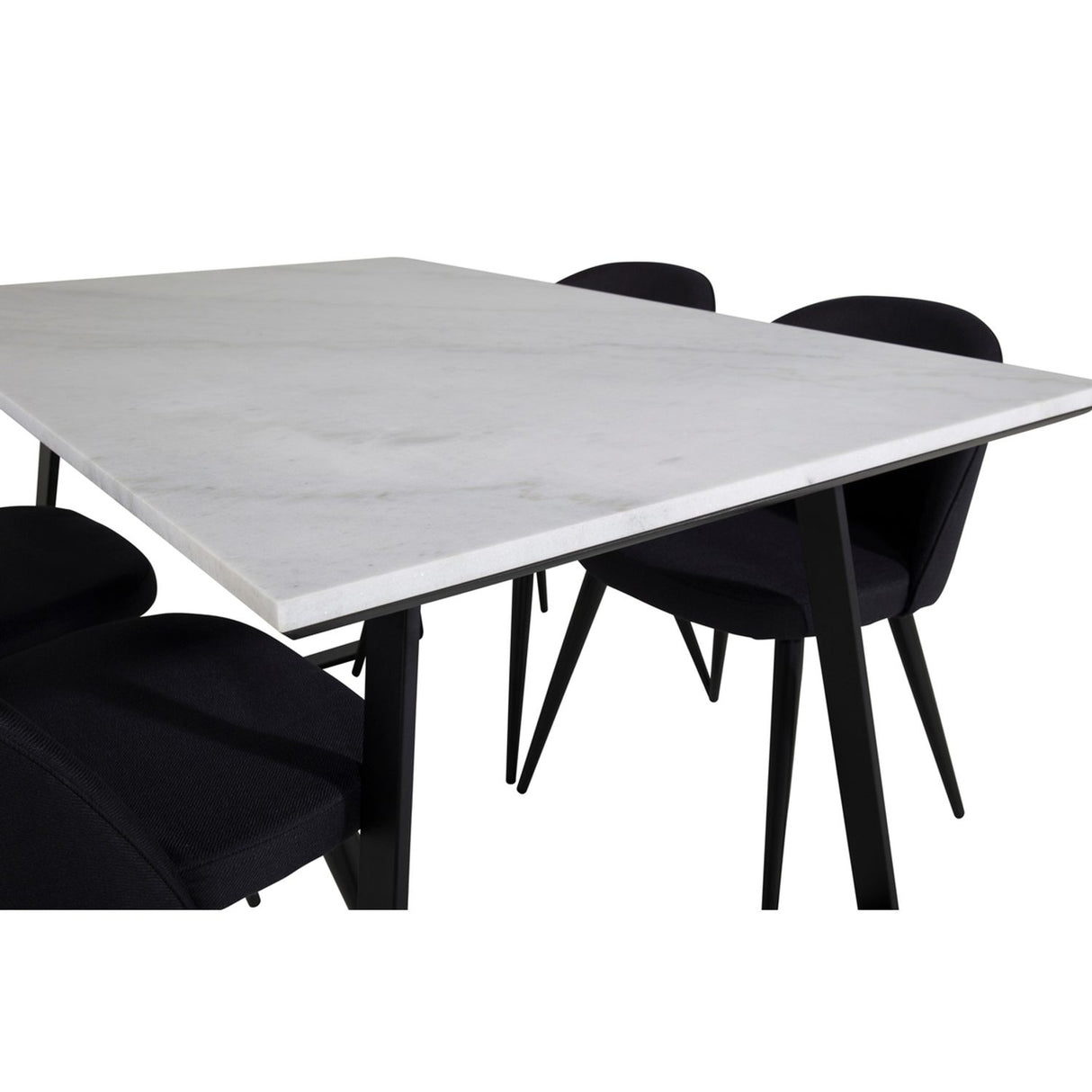 Estelle, Velvet Rektangulär matgrupp Svart, Svart, vit, 140 x 90