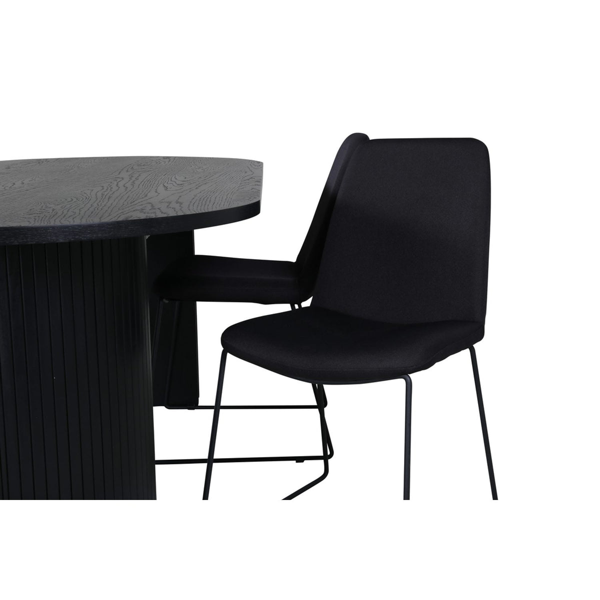Bianca, Muce Oval matgrupp Svart, Svart, 200 x 90