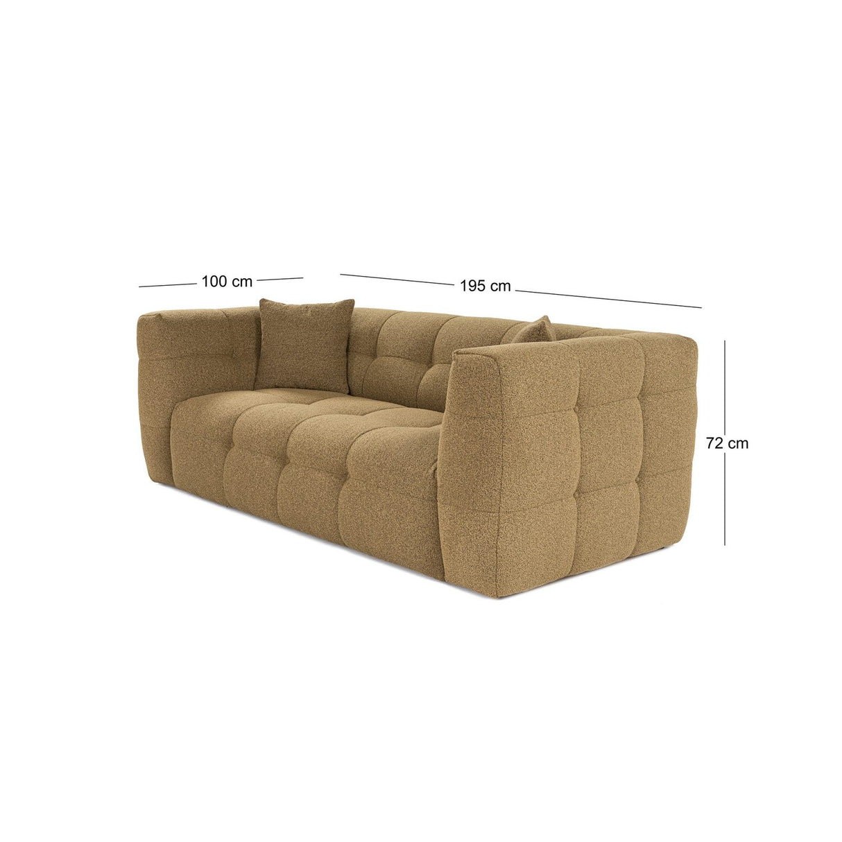 Sendai 2 (195 x 100 x 72 cm) Khaki 2-sitssoffa