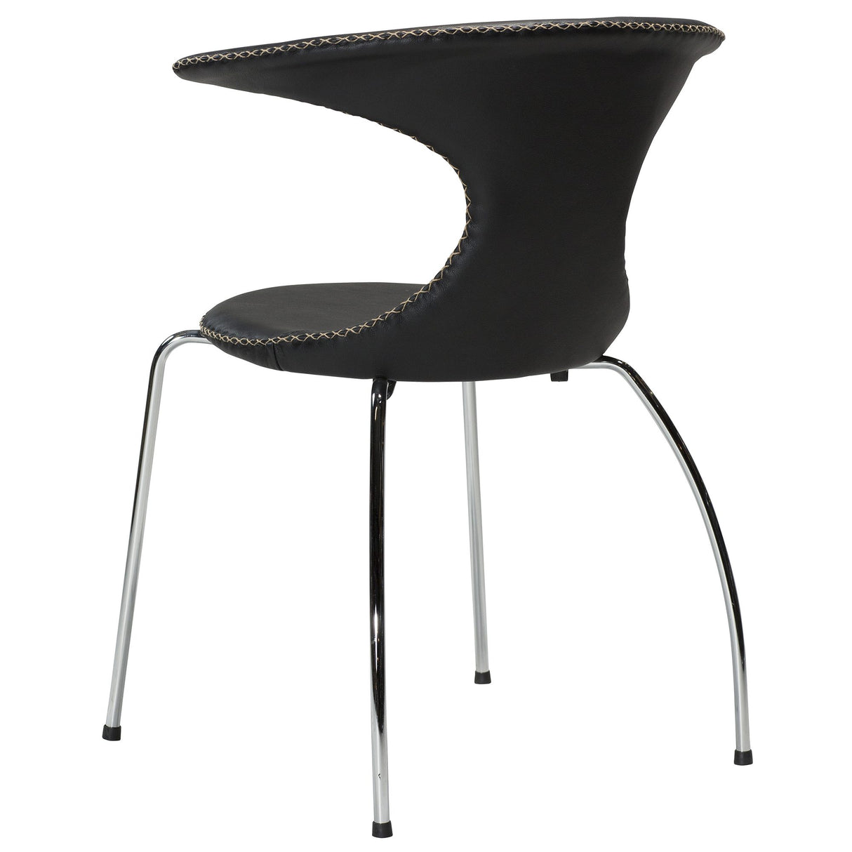 Flair Stol Black Leather, Chrome