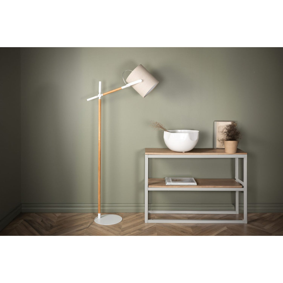 Dennis Golvlampa Beige, Vit