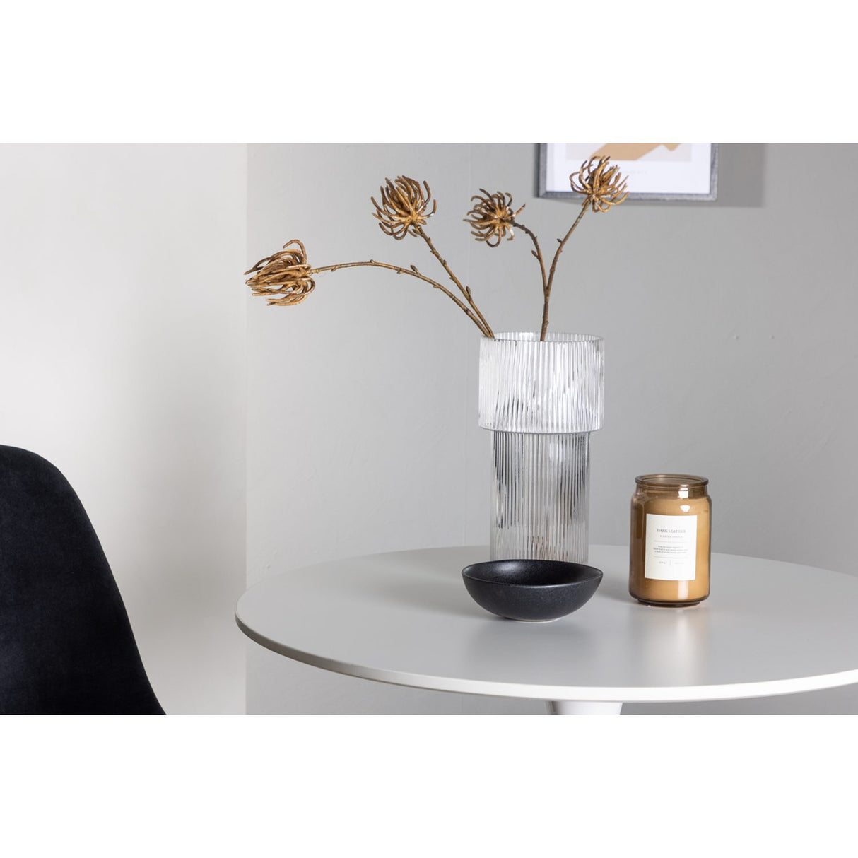 Hamden, Polar Rund matgrupp Svart,Silver, Vit, ⌀80