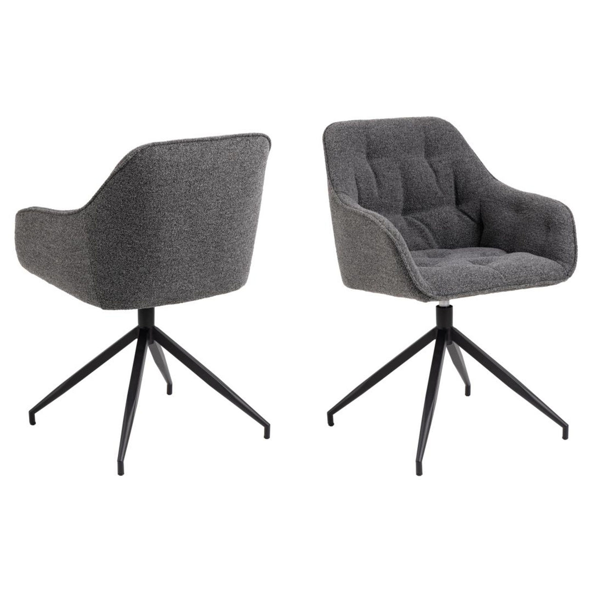 Toulon Karmstol Snurr Monza tyg Antracit