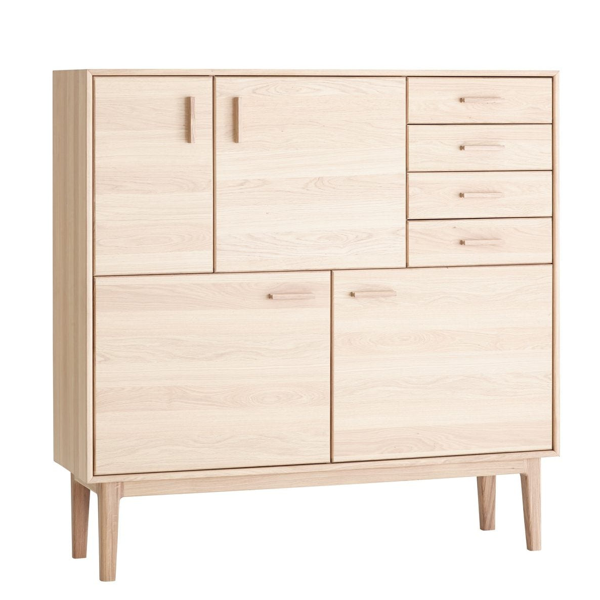 Högskåp Nr.700 133x132 cm Vitoljad Ek