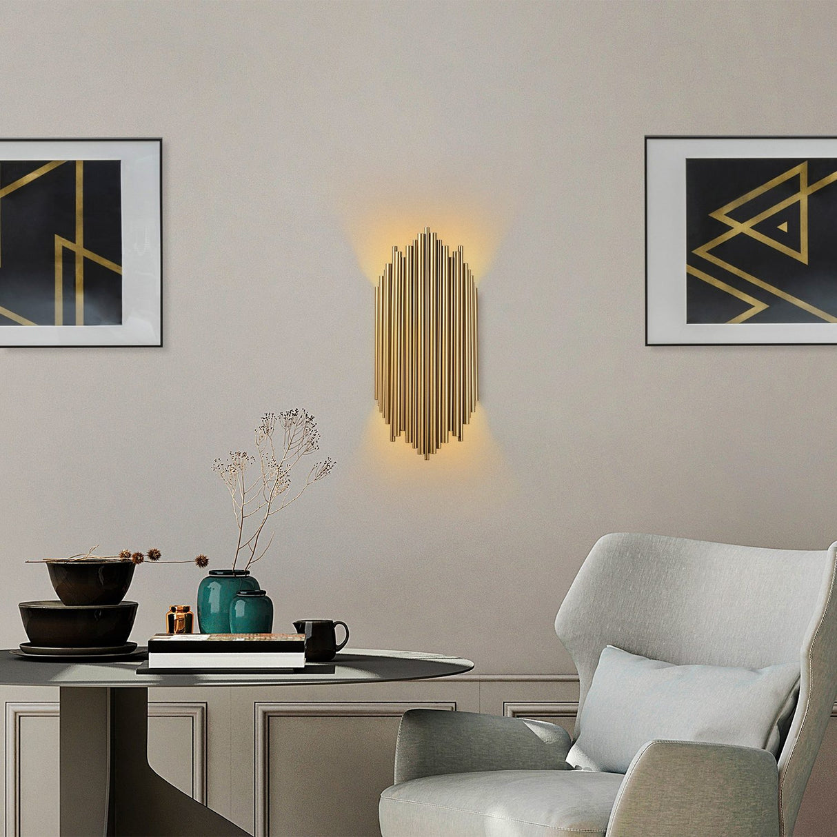 Kiara Vägglampa Guld