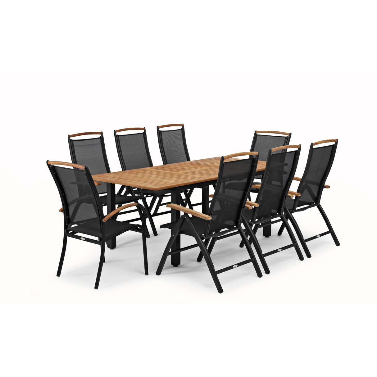 Nydala Utebord 96x150/200 cm Svart/Teak