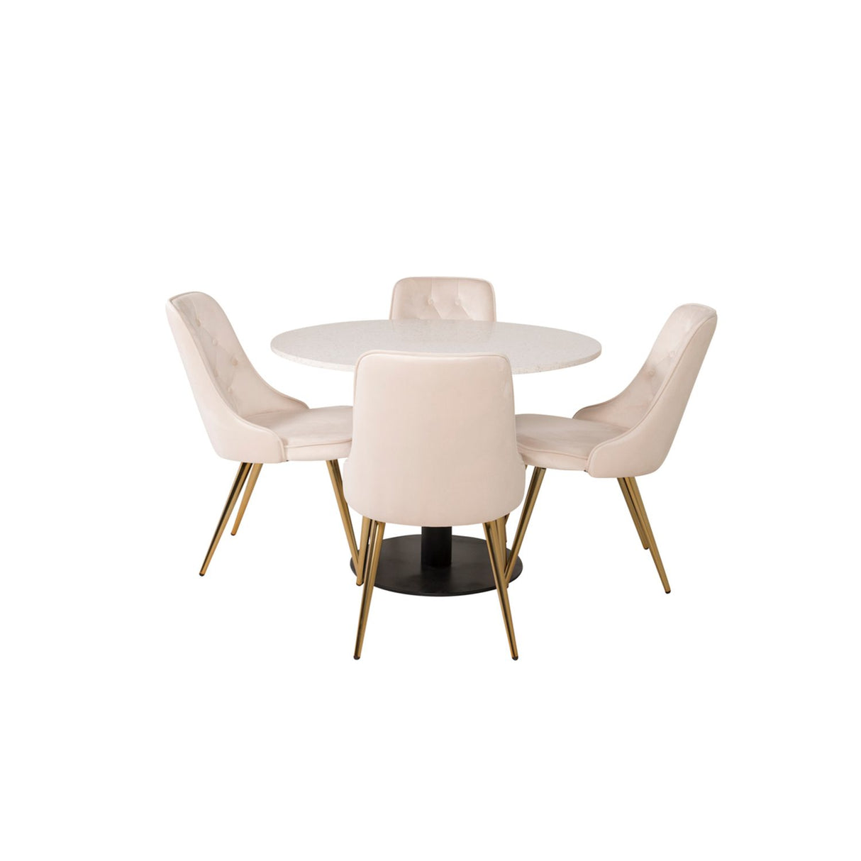 Razzia, Velvet Deluxe Rund matgrupp Beige,Guld, Svart,Vitt, ⌀106