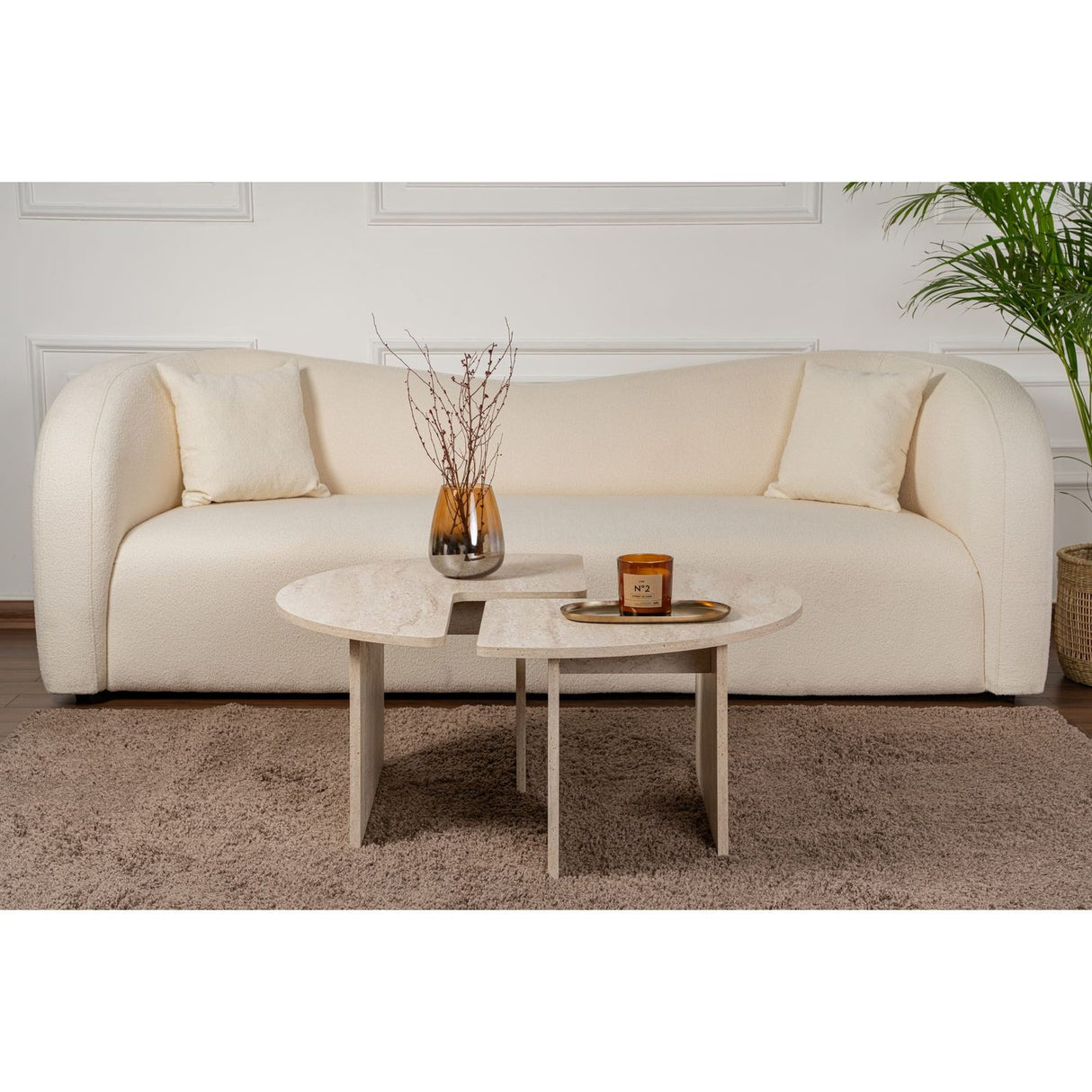 Salma Soffbord Travertine