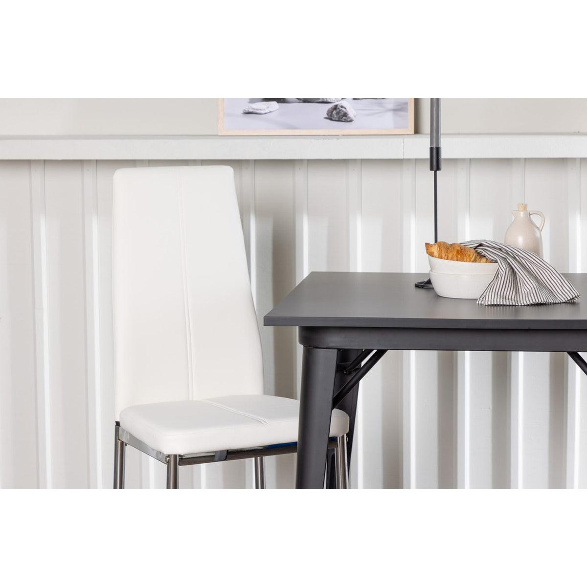 Tempe, Pastill Rektangulär matgrupp Silver,Vitt, Svart, 80 x 80
