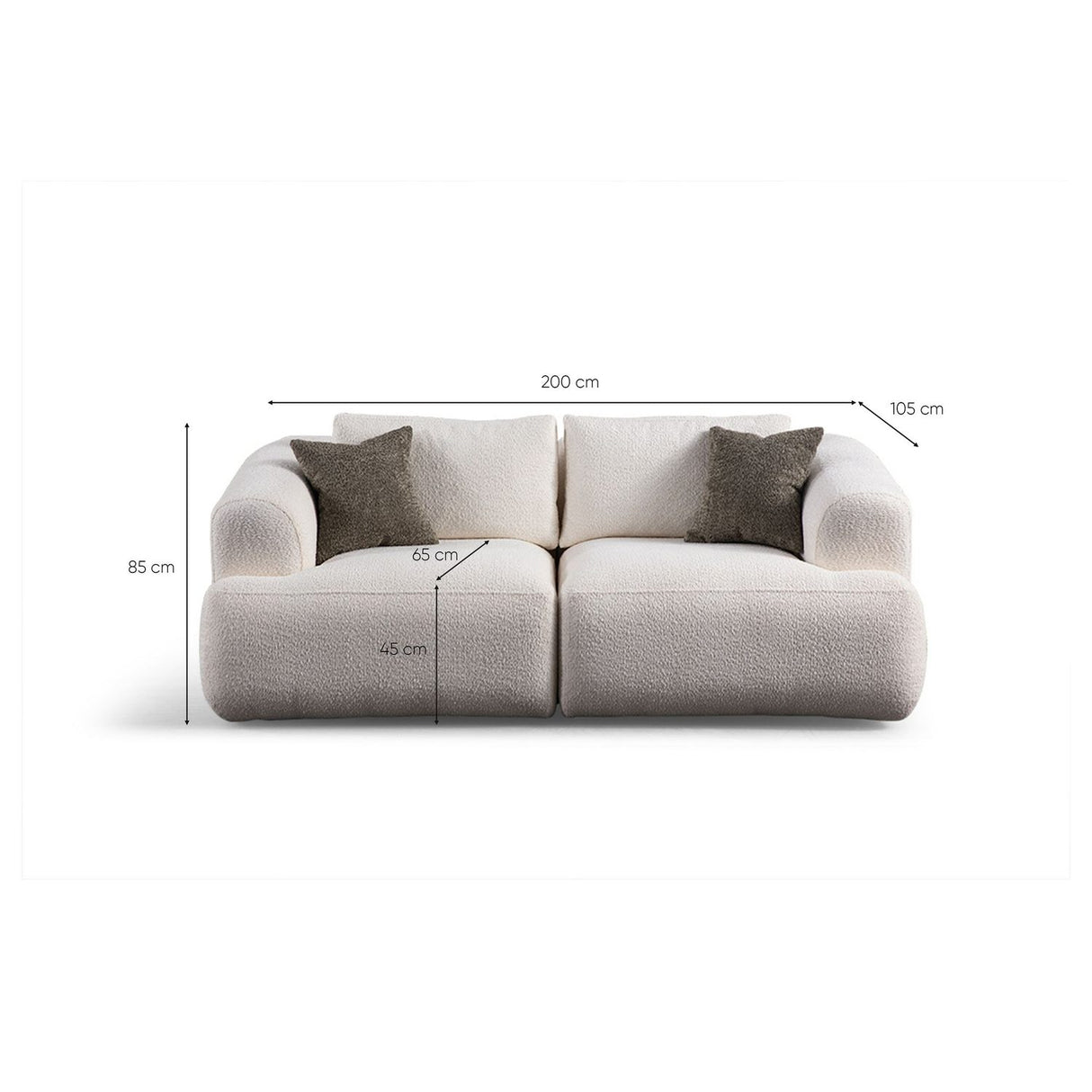 Elias 2-sits soffa Vit
