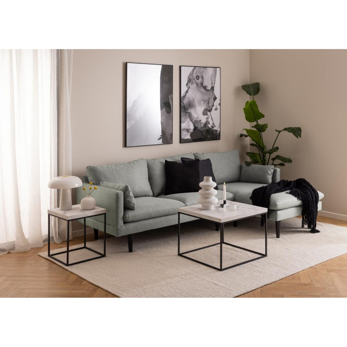 Vesterbro Soffbord 40x40 cm Vit Carrara