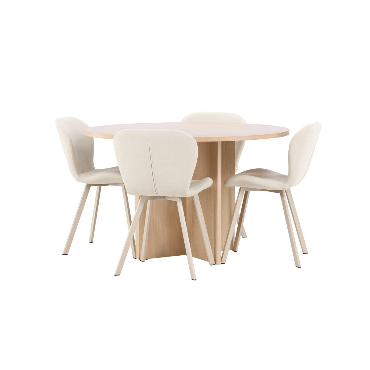 Strada, Lilja Oval matgrupp Beige, Vitpigmenterad, ⌀120