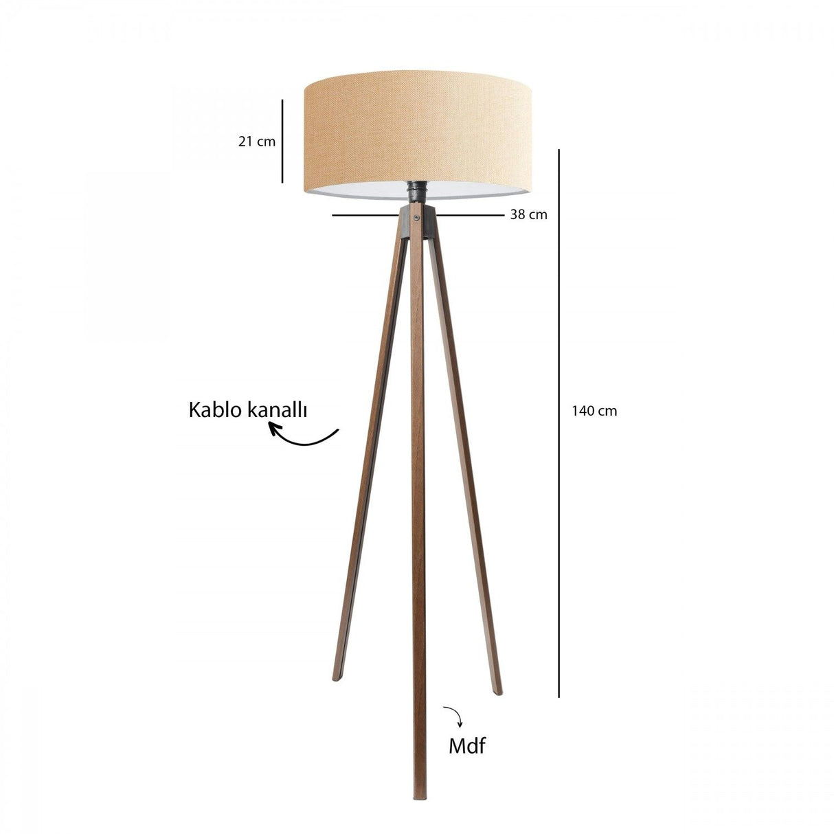Luxor (H 200 cm) Beige Golvlampa