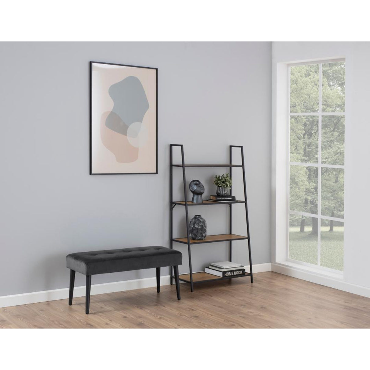 Bilson Bänk Vic tyg Mörkgrå