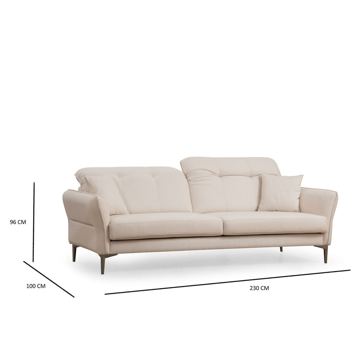 Muscat (230 x 100 x 96 cm) Vit 3-sitssoffa