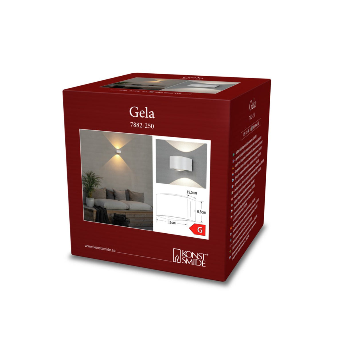 Gela HP-LED Upp/ner Vägglampa Ute Vit