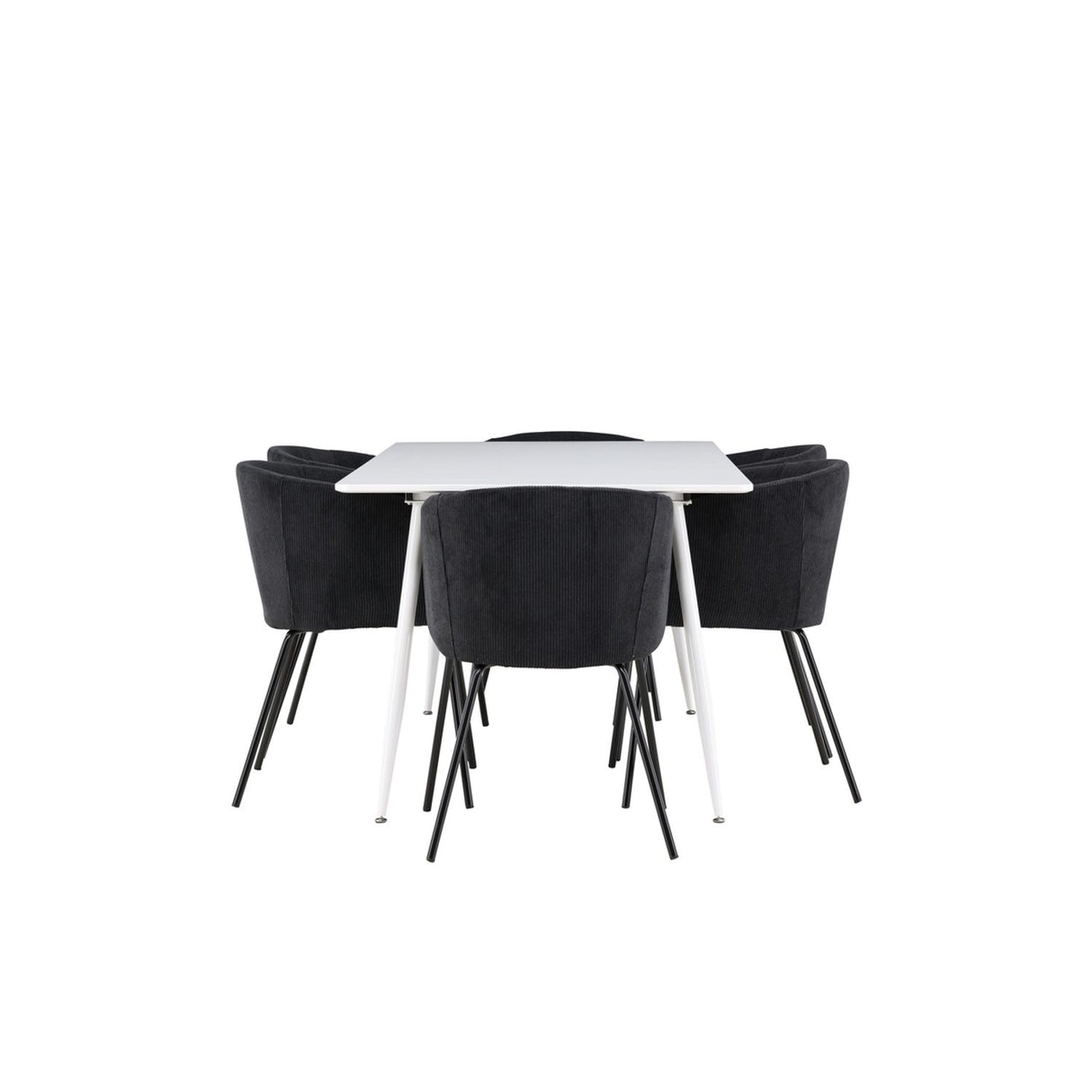 Silar, Berit Rektangulär matgrupp Svart, Vit, 180 x 90