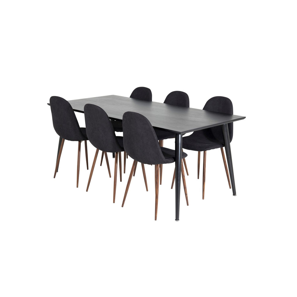 Dipp, Polar Rektangulär matgrupp Svart,Natur, Svart, 180 x 90