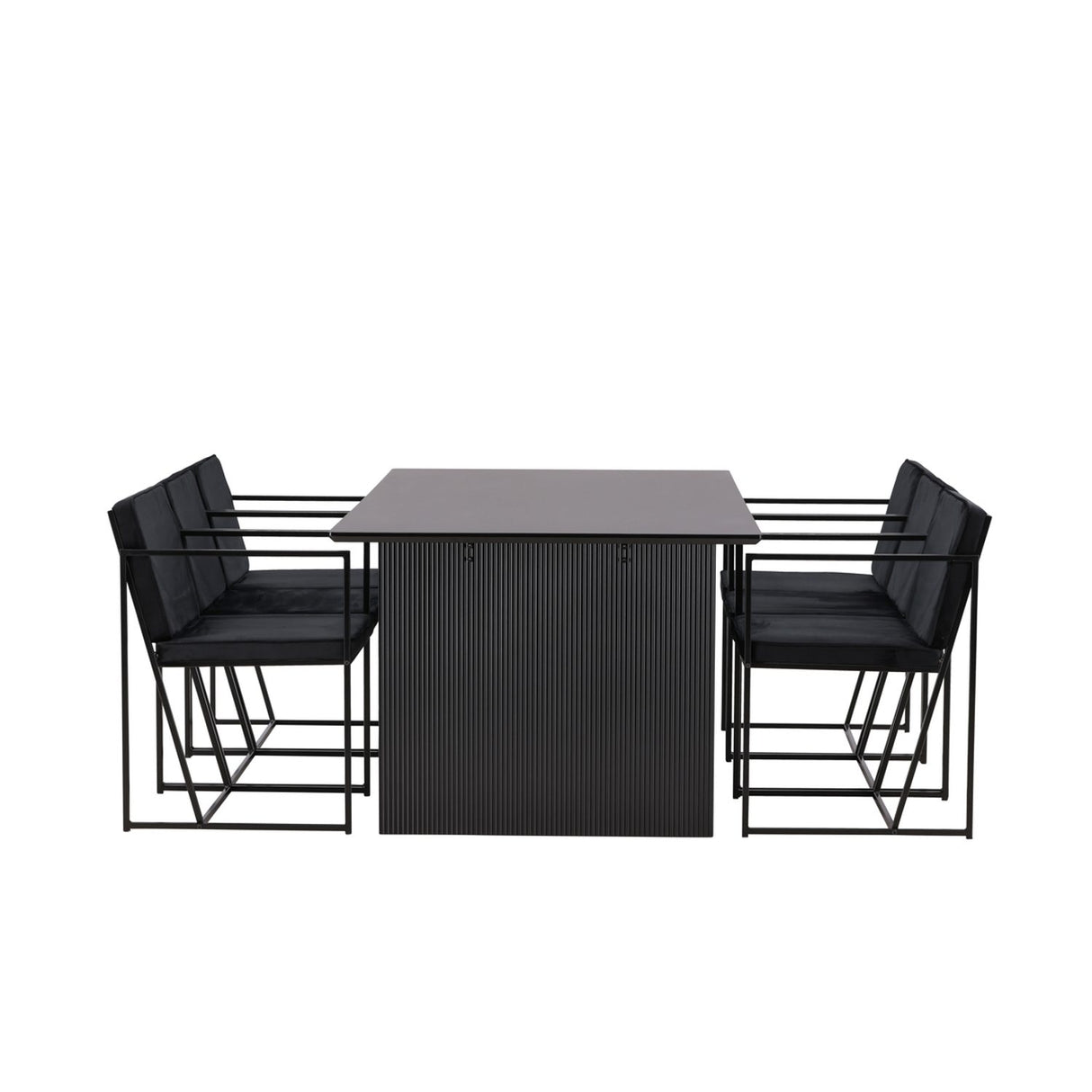 Vail, Richmond Rektangulär matgrupp Svart, Svart, 200 x 100
