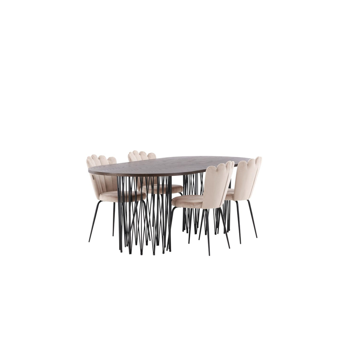 Stone, Limhamn Oval matgrupp Beige, Mocka, 4st