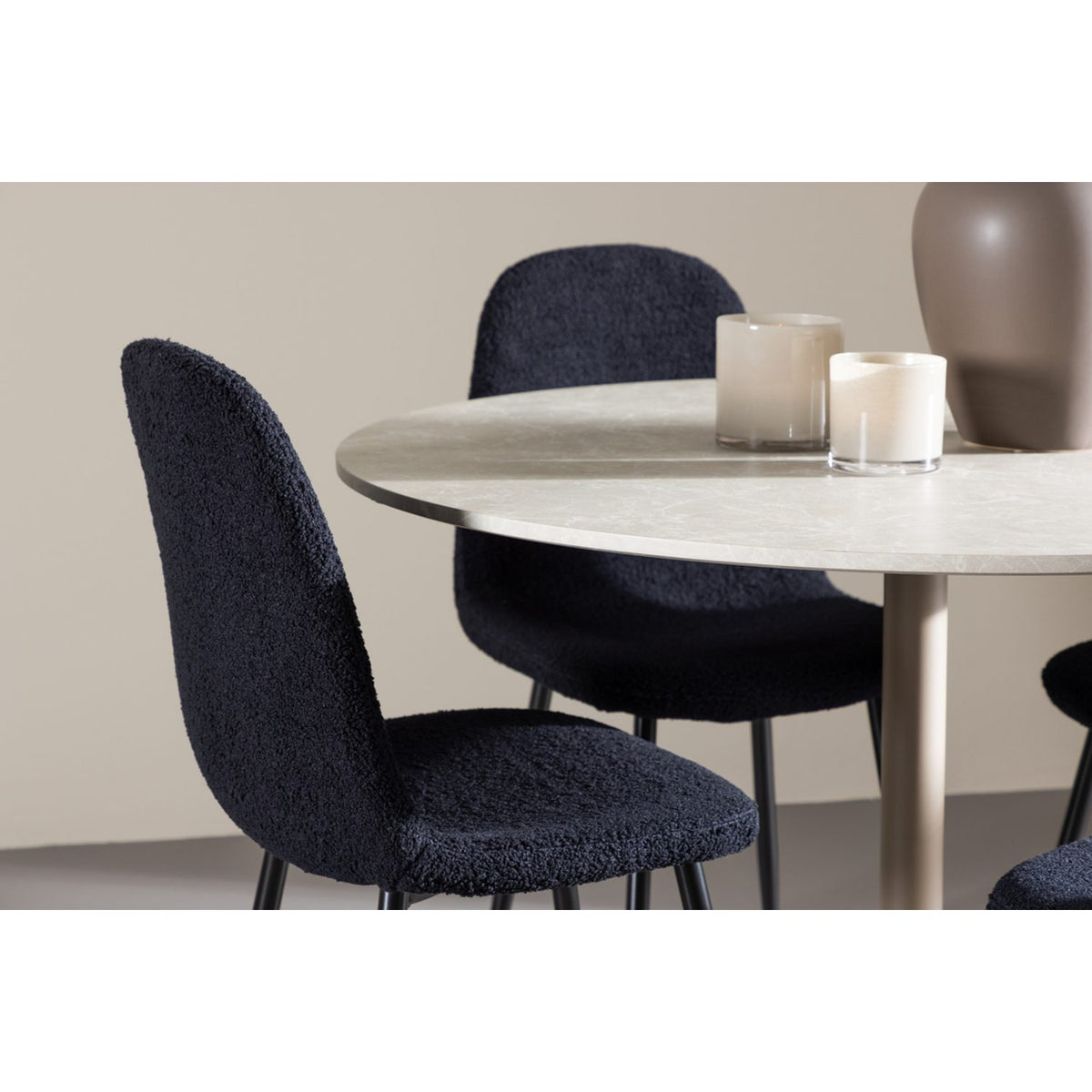 Lycke, Polar Rund matgrupp Svart, Beige, ⌀110