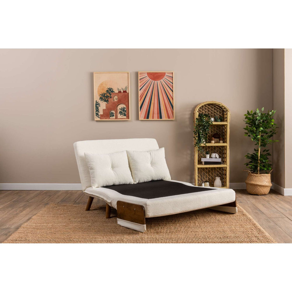 Cosmo Two (78 x 120 x 82 cm) 2-sits bäddsoffa Vit