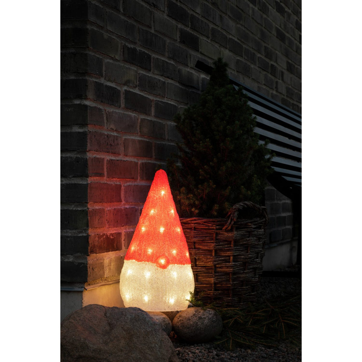 Tomte akryl 37cm 32 Led Ljusdekoration Ute
