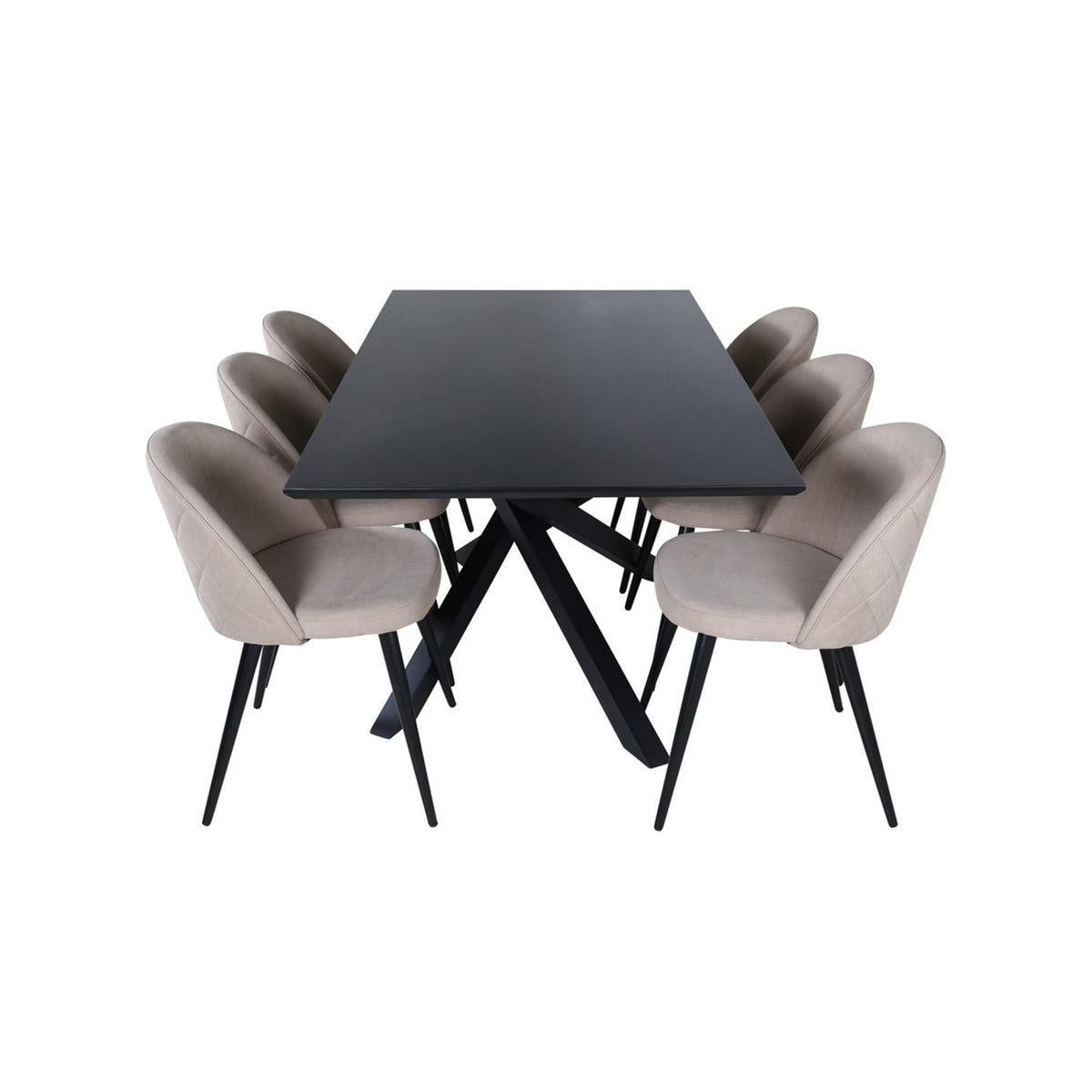 Piazza, Velvet Rektangulär matgrupp Svart
