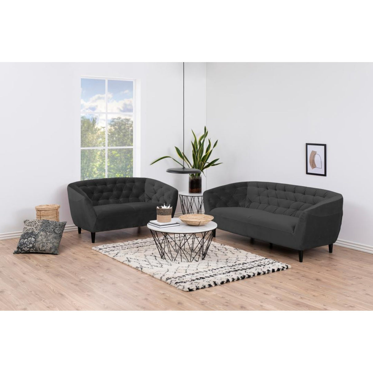 Gina 2-sits Vic tyg Mörkgrå