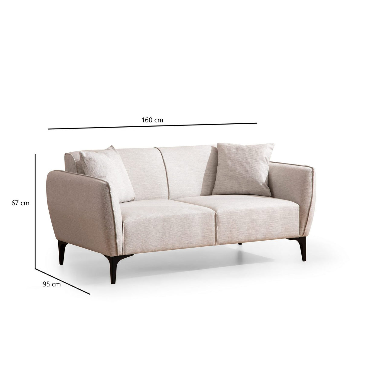 Muskat (160 x 67 x 95 cm) 2-sitssoffa Offwhite