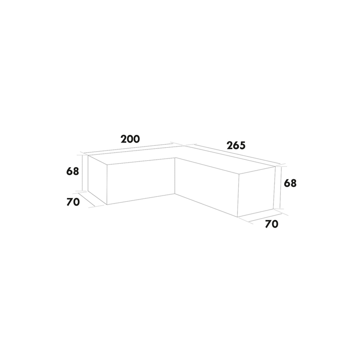 Möbelskydd Loungegrupp 200/265x70x68 cm Grå