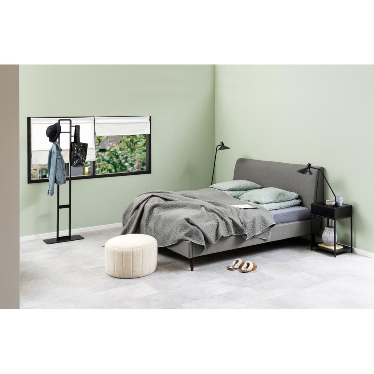 Notting Hill Sängbord 42x35 cm Svart Ask