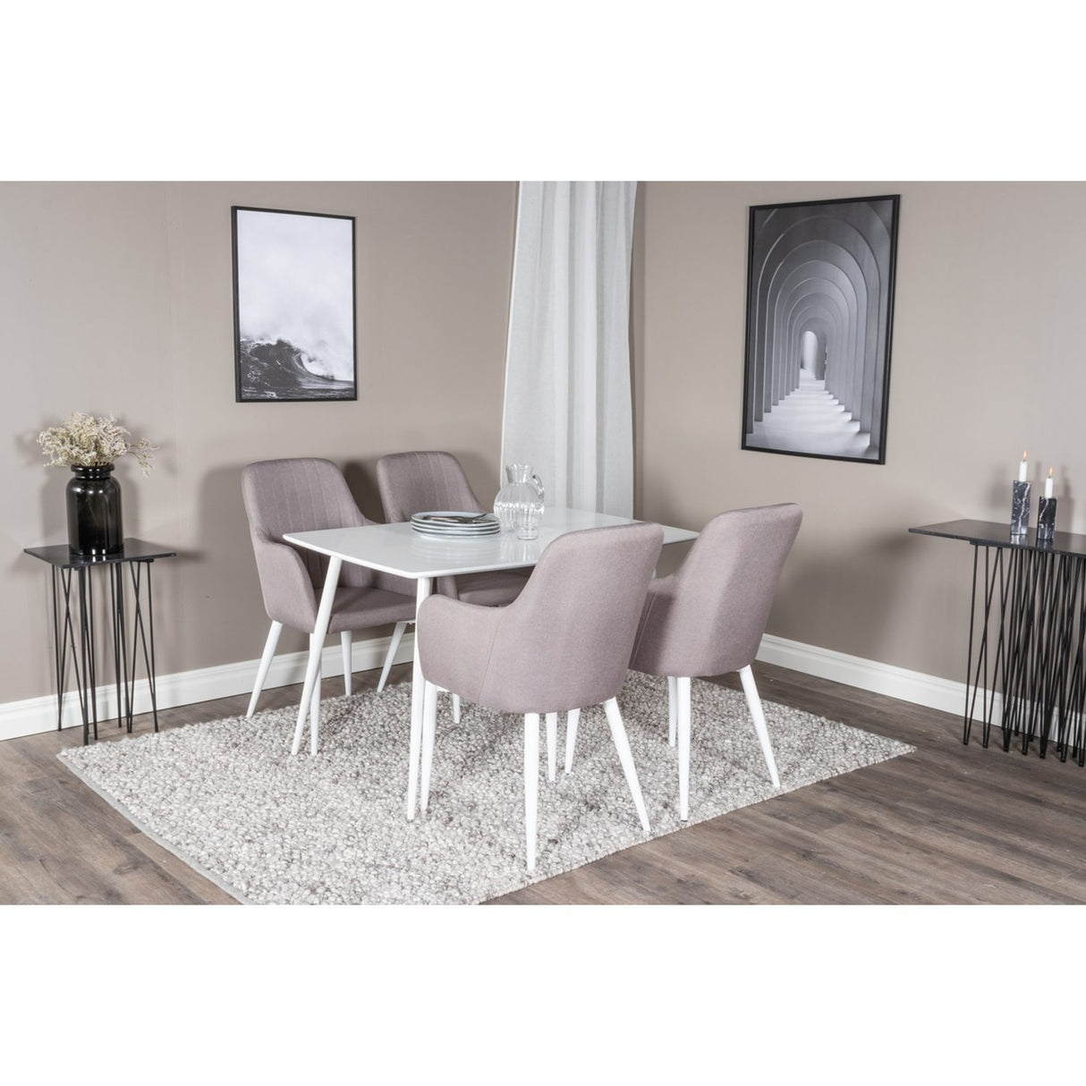Polar, Comfort Rektangulär matgrupp Grå,Vit, Vit, 120 x 75