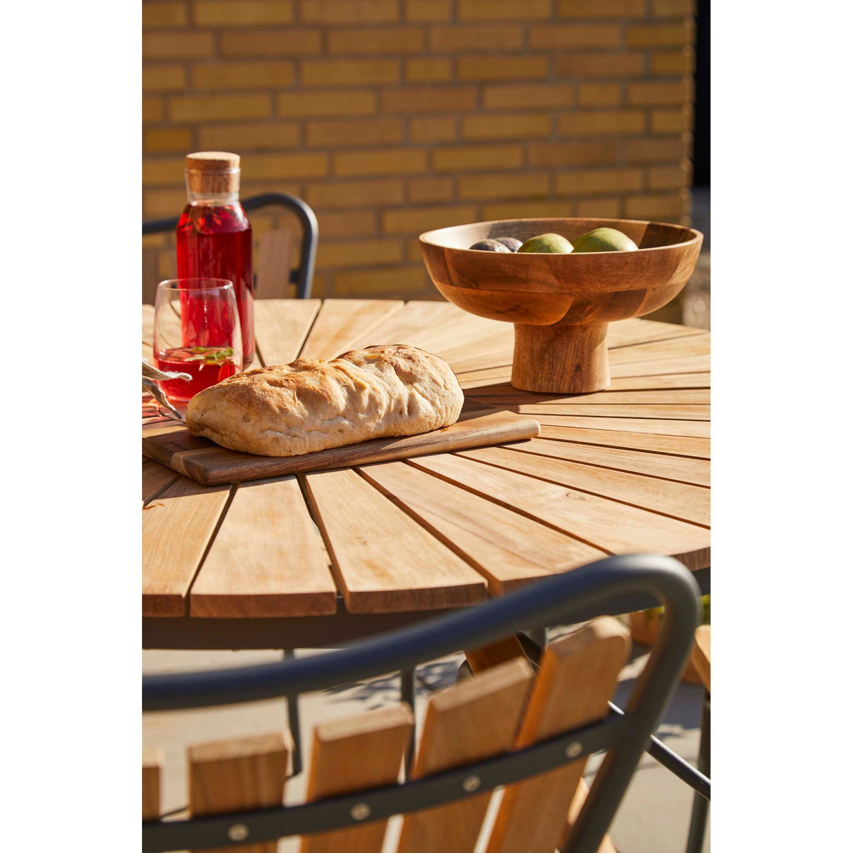Ellen Trädgårdsbord i Teak och Aluminium 110 cm, Antracit
