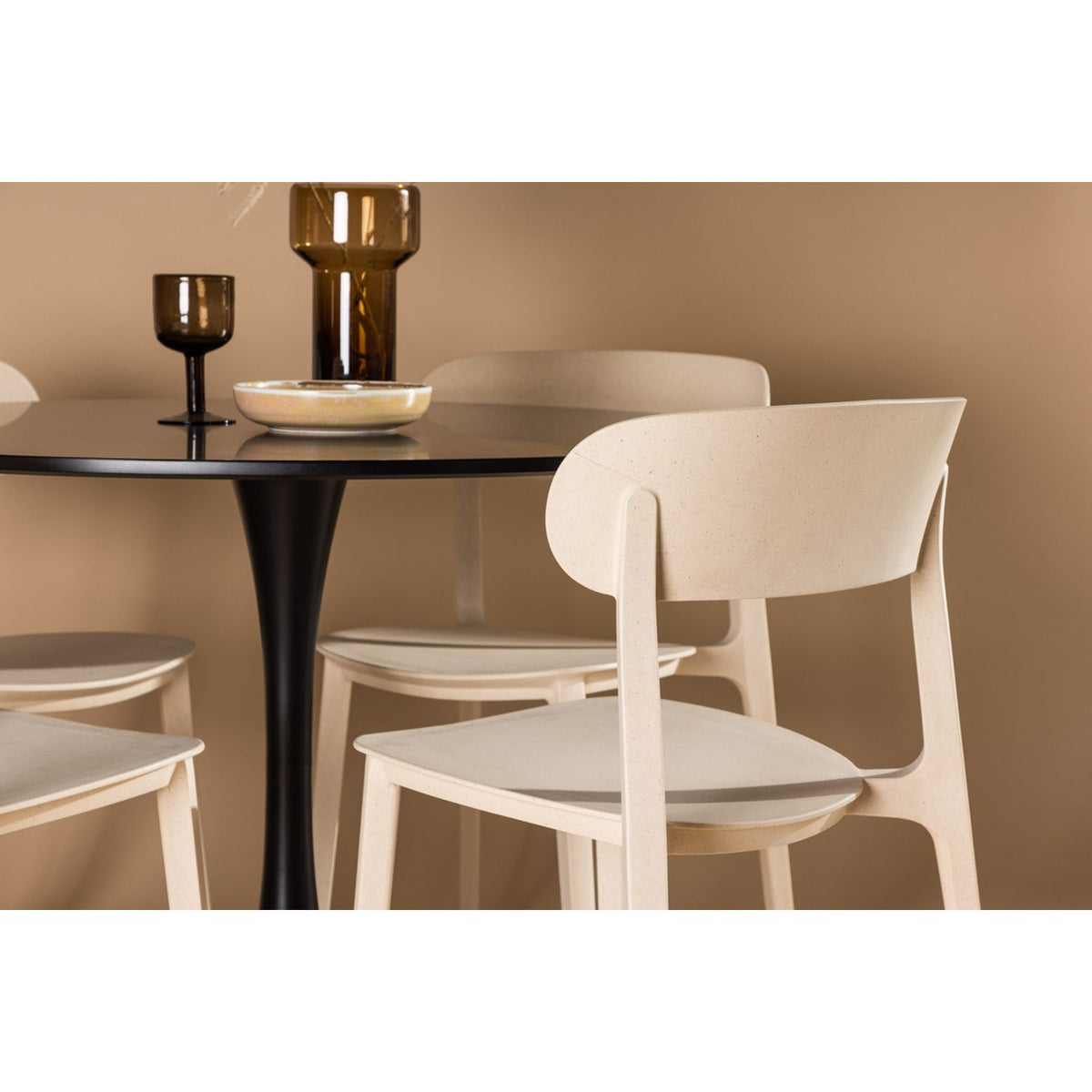 Glade, Åstol Rund matgrupp Beige, Svart, ⌀100