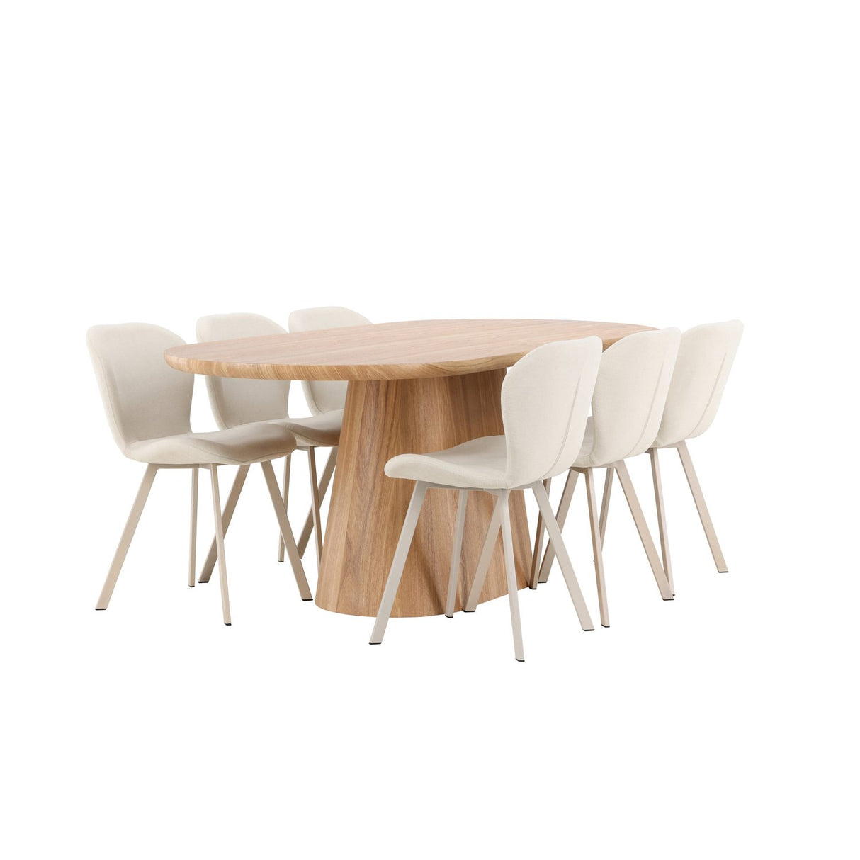 Stjärnö, Lilja Oval matgrupp Beige, Natur, 200 x 90
