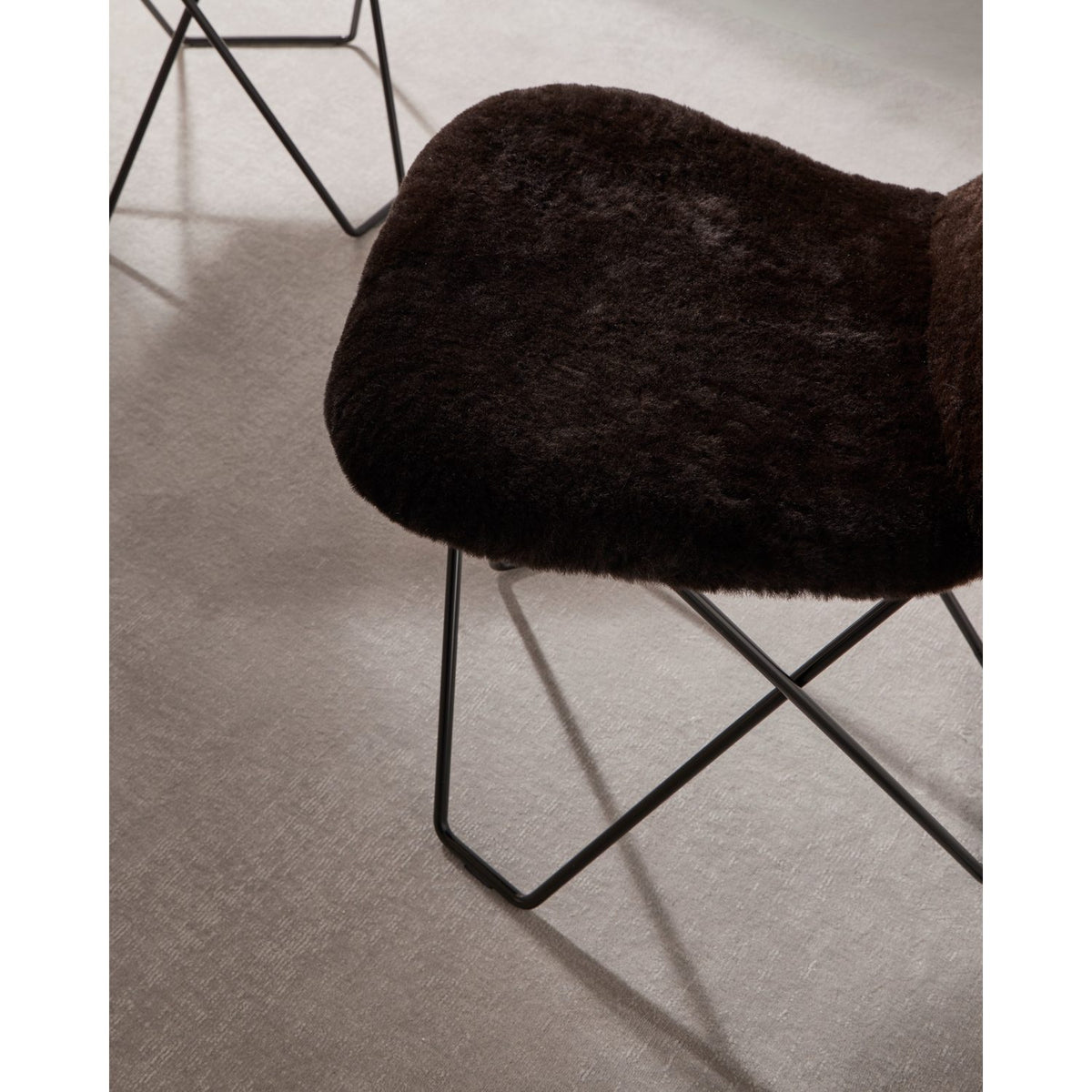 Cactus Sheepskin Stol Svart, Vit